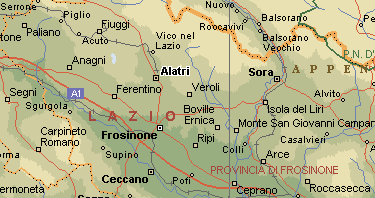 mappa della ciociaria